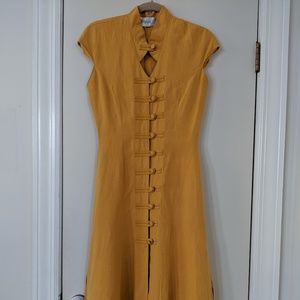 *SOLD*Vintage Nienhaus yellow linen summer dress